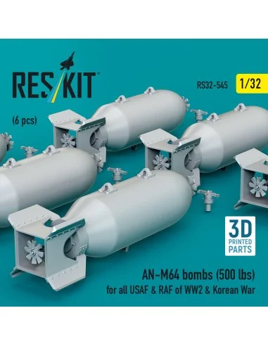 AN-M64 bombs (500 lbs) for all USAF & RAF of WW2 & Korean War (6 pc...