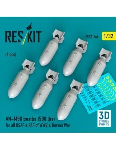 AN-M58 bombs (500 lbs) for all USAF & RAF of WW2 & Korean War (6 pc...