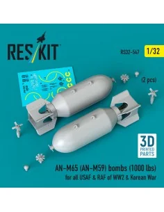 AN-M65 (AN-M59) bombs (1000 lbs) for all USAF & RAF of WW2 & Korean...