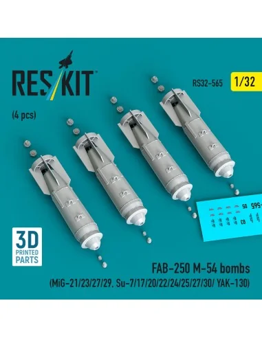 FAB-250 ?-54 bombs (4 pcs) (MiG-21/23/27/29, Su-7/17/20/22/24/25/27...