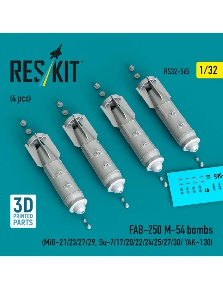 FAB-250 ?-54 bombs (4 pcs) (MiG-21/23/27/29, Su-7/17/20/22/24/25/27...