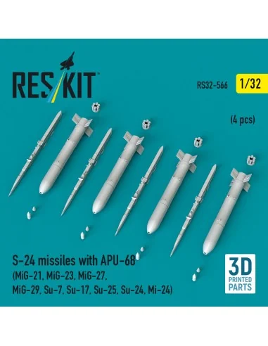 S-24 missiles with APU-68 (4 pcs) (MiG-21, MiG-23, MiG-27, MiG-29, ...
