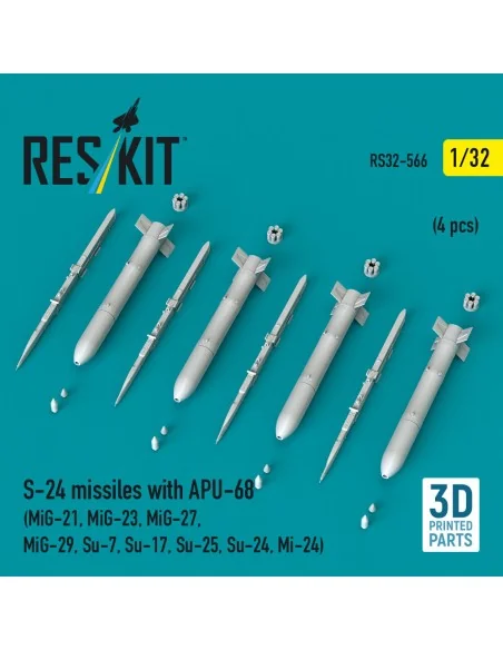 S-24 missiles with APU-68 (4 pcs) (MiG-21, MiG-23, MiG-27, MiG-29, ...
