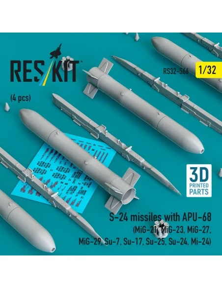 S-24 missiles with APU-68 (4 pcs) (MiG-21, MiG-23, MiG-27, MiG-29, ...