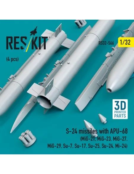 S-24 missiles with APU-68 (4 pcs) (MiG-21, MiG-23, MiG-27, MiG-29, ...