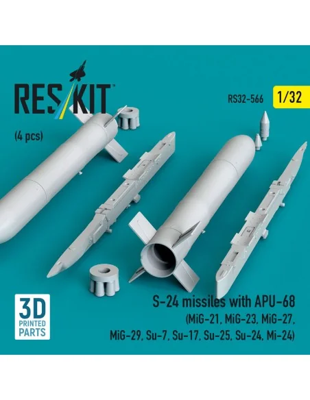 S-24 missiles with APU-68 (4 pcs) (MiG-21, MiG-23, MiG-27, MiG-29, ...