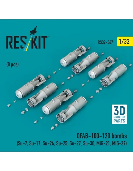 OFAB-100-120 bombs (8 pcs) (Su-7, Su-17, Su-24, Su-25, Su-27, Su-30...