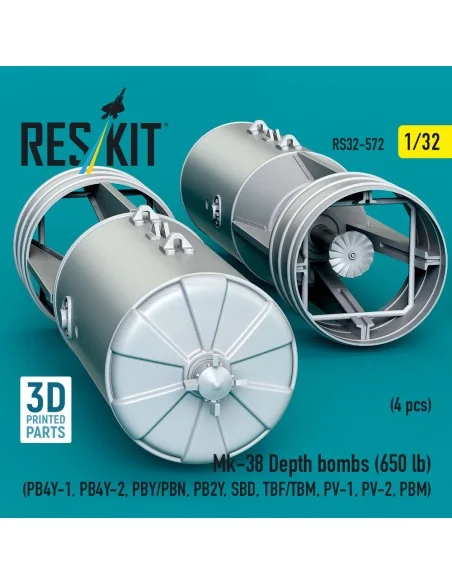 Mk-38 Depth bombs (650 lb) (4 pcs) (PB4Y-1, PB4Y-2, PBY/PBN, PB2Y, ...