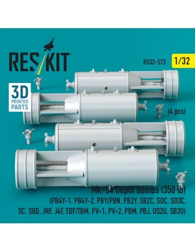 Mk-54 Depth bombs (350 lb) (4 pcs) (PB4Y-1, PB4Y-2, PBY/PBN, PB2Y, ...