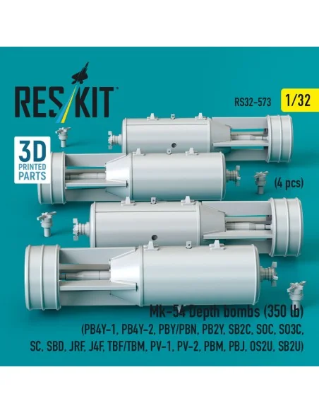 Mk-54 Depth bombs (350 lb) (4 pcs) (PB4Y-1, PB4Y-2, PBY/PBN, PB2Y, ...