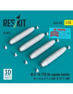 BLU-1A (750 lb) napalm bombs (4 pcs) (A-1, A-4, A-7, A-26K, B-57, F...