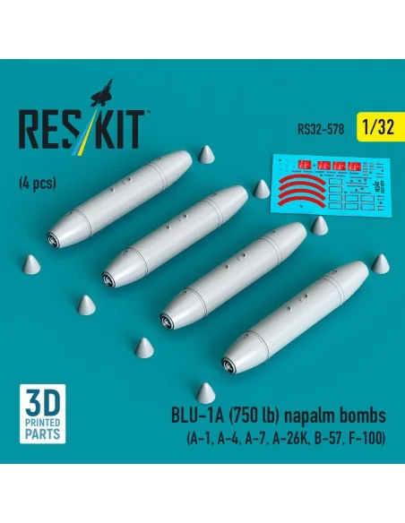 BLU-1A (750 lb) napalm bombs (4 pcs) (A-1, A-4, A-7, A-26K, B-57, F...