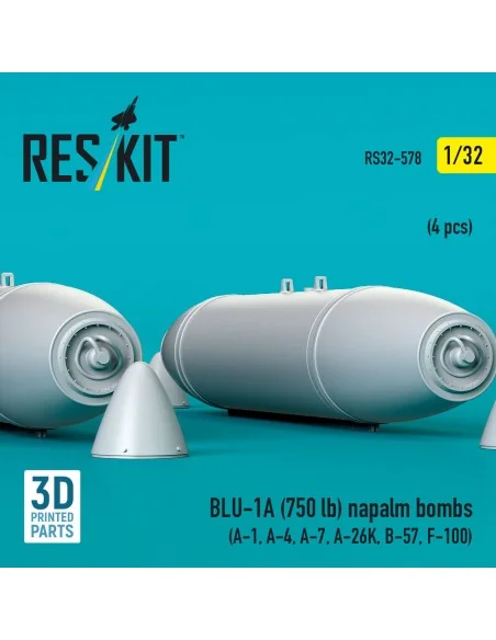 BLU-1A (750 lb) napalm bombs (4 pcs) (A-1, A-4, A-7, A-26K, B-57, F...