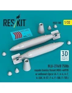 BLU-27A/B 750lb napalm bombs finned (MXU-469/B) or unfinned (2 pcs)...