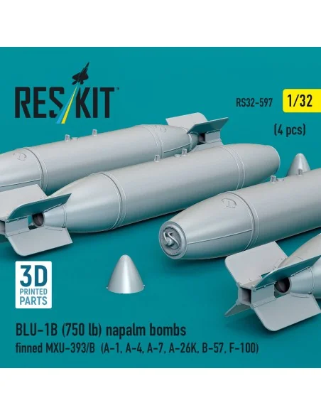 BLU-1B (750 lb) napalm bombs finned MXU-393/B (4 pcs) (A-1, A-4, A-...