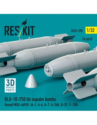 BLU-1B (750 lb) napalm bombs finned MXU-469/B (4 pcs) (A-1, A-4, A-...