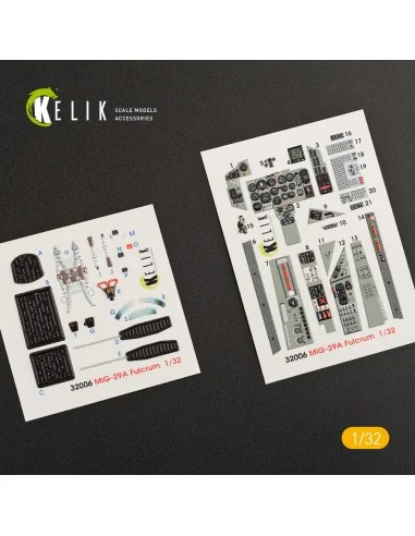 MiG-29A (9-12) Fulcrum interior 3D decals for Trumpeter kit, 1/32 -...