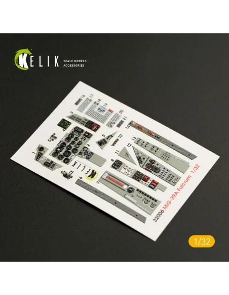 MiG-29A (9-12) Fulcrum interior 3D decals for Trumpeter kit, 1/32 -...