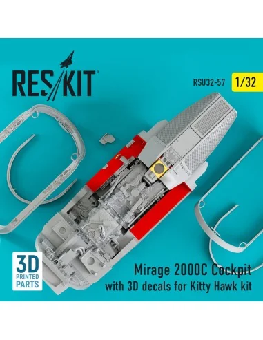Mirage 2000C Cockpit with 3D decals for Kitty Hawk kit, 1/32 - ResK...