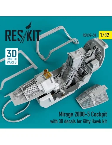 Mirage-2000-5 cockpit with 3D decals for Kitty Hawk kit, 1/32 - Res...