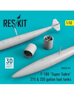 F-100 Super Sabre 275 & 335 gallon fuel tanks, 1/32 - ResKit Models...