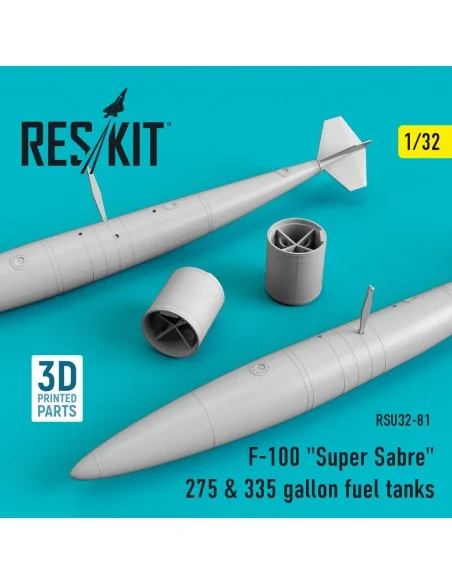 F-100 Super Sabre 275 & 335 gallon fuel tanks, 1/32 - ResKit Models...