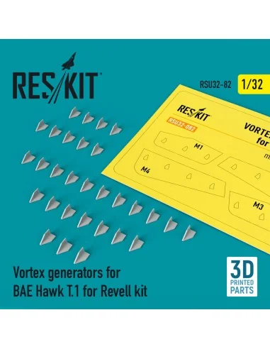 Vortex generators for BAE Hawk T.1 for Revell kit (3D Printed), 1/3...