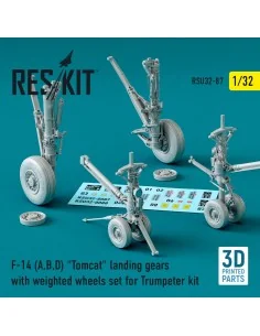 F-14 (A, B, D) Tomcat landing gears with weighted wheels set for Tr...