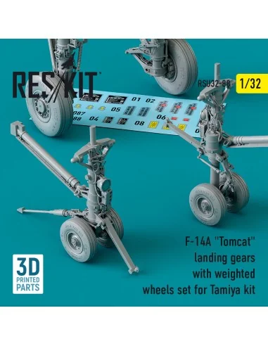F-14A Tomcat landing gears with weighted wheels set for Tamiya kit ...