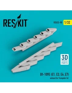 Bf-109E (E1, E3, E4, E7) exhaust for Trumpeter kit (3D Printed), 1/...