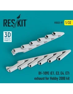Bf-109E (E1, E3, E4, E7) exhaust for Hobby 2000 kit, 1/32 - ResKit ...