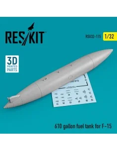 610 gallon fuel tank for F-15 (1 pcs) (3D Printed), 1/32 - ResKit M...
