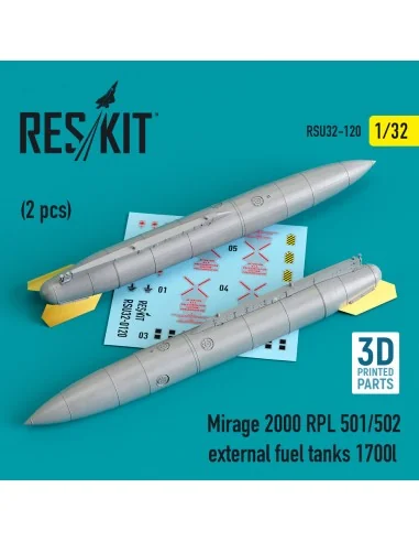 Mirage 2000 RPL 501/502 external fuel tanks 1700lt (2 pcs) (3D Prin...