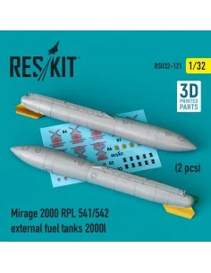 Mirage 2000 RPL 541/542 external fuel tanks 2000lt (2 pcs) (3D Prin...