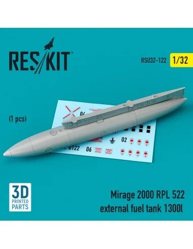 Mirage 2000 RPL 522 external fuel tank 1300lt (3D Printed), 1/32 - ...