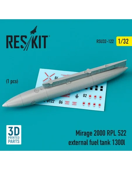 Mirage 2000 RPL 522 external fuel tank 1300lt (3D Printed), 1/32 - ...