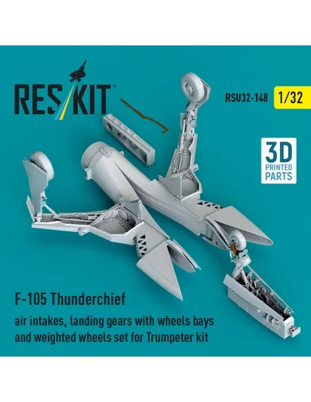 F-105 Thunderchief air intakes, landing gears with wheels bays and ...
