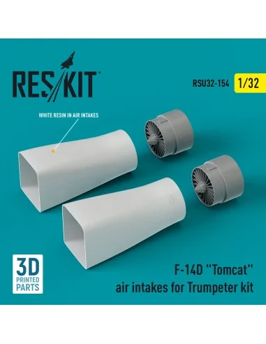 F-14D Tomcat air intakes for Trumpeter kit (3D Printed), 1/32 - Res...