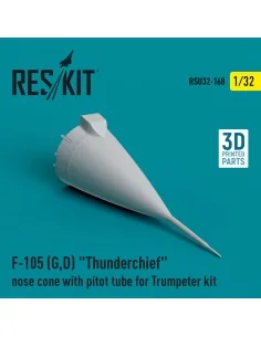 F-105 (G, D) Thunderchief nose cone with pitot tube for Trumpeter k...