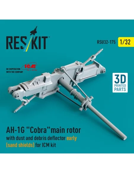 AH-1G Cobra main rotor with dust and debris deflector (sand shields...