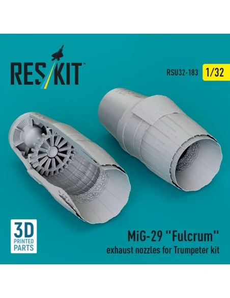 MiG-29 Fulcrum exhaust nozzles for Trumpeter kit (3D Printed), 1/32...