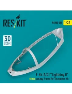 F-35 (A/C) Lightning II close canopy frame for Trumpeter kit (3D Pr...