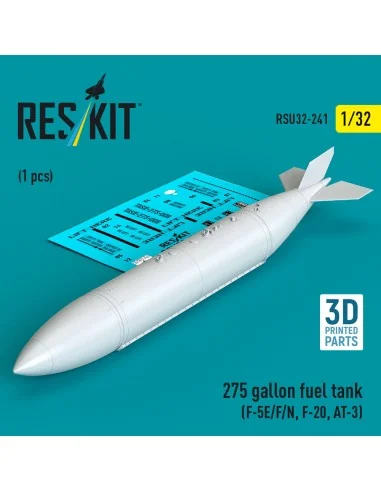 275 gallon fuel tank (F-5E/F/N, F-20, AT-3) (1 pcs) (3D Printed), 1...