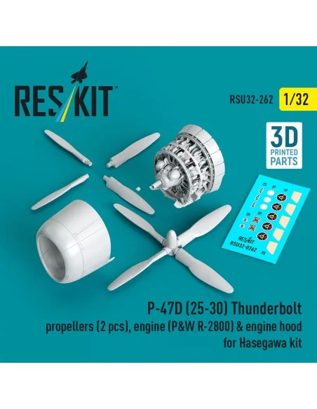 P-47D (25-30) Thunderbolt propellers (2 pcs), engine (P&W R-2800) &...