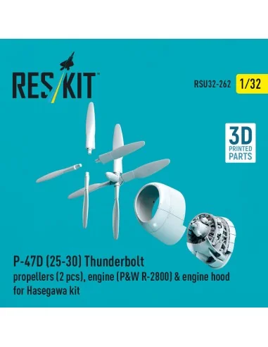 P-47D (25-30) Thunderbolt propellers (2 pcs), engine (P&W R-2800) &...