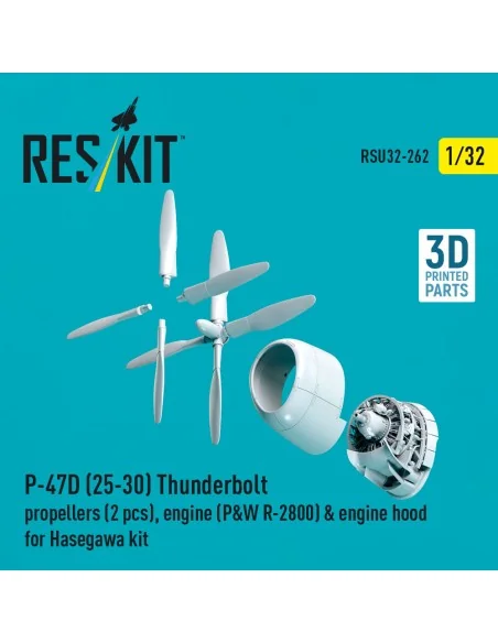 P-47D (25-30) Thunderbolt propellers (2 pcs), engine (P&W R-2800) &...
