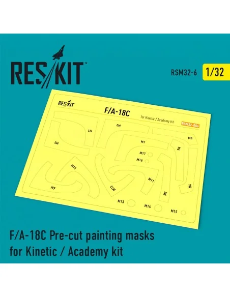 F/A-18C Hornet Pre-cut painting masks for Kinetic / Academy kit, 1/...