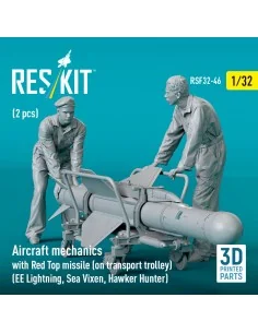 Aircraft mechanics with Red Top missile (on transport trolley) (EE ...
