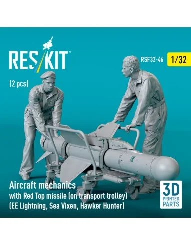 Aircraft mechanics with Red Top missile (on transport trolley) (EE ...