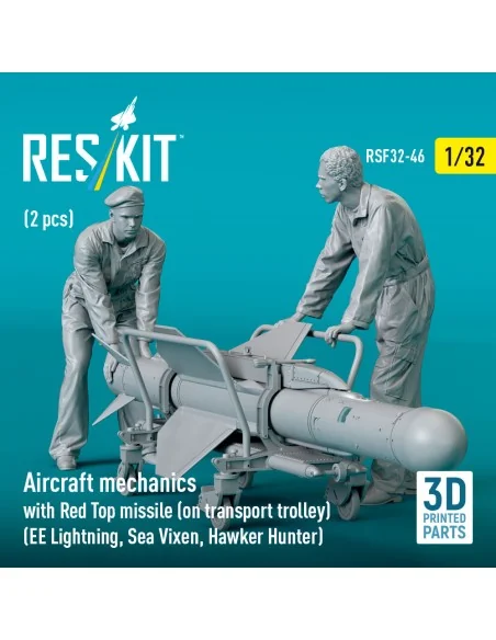 Aircraft mechanics with Red Top missile (on transport trolley) (EE ...